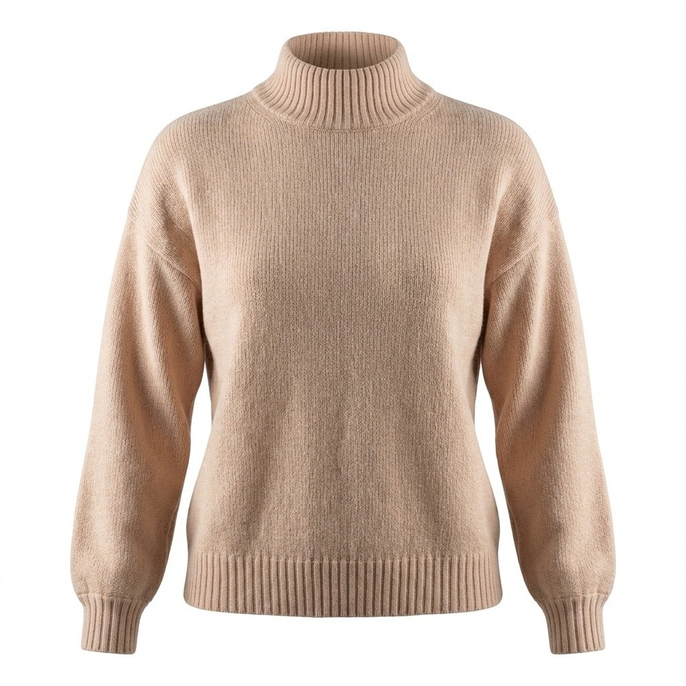 TALL Gap Womens Mock Neck Balloon Sleeve Knit Sweater Blush Pink Size Large